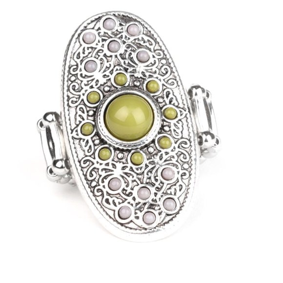 NWT Solar Plexus green and grey stretch ring - Picture 2 of 2